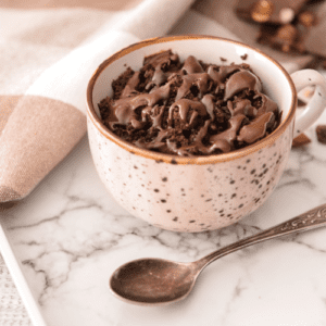 chocolate cake in a coffee mug